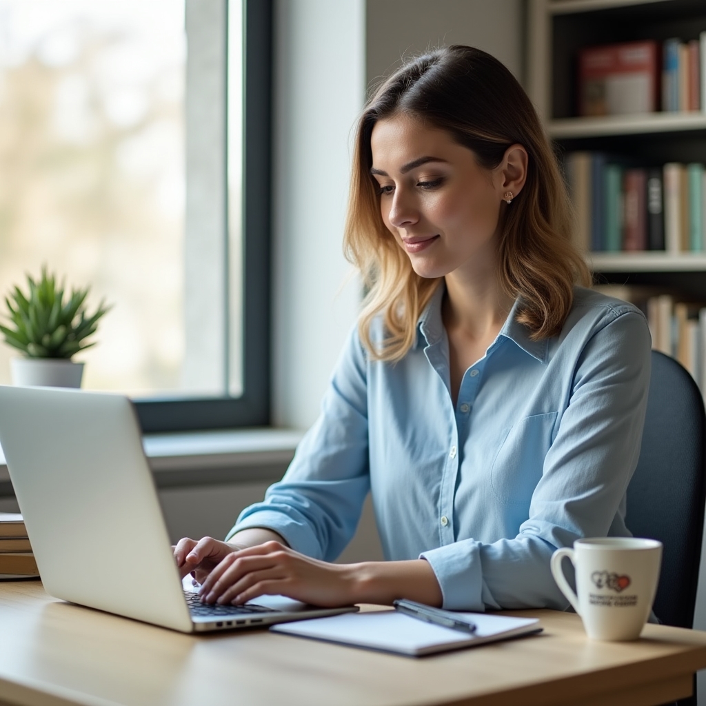 Freelancer pracujący samodzielnie w domowym biurze
